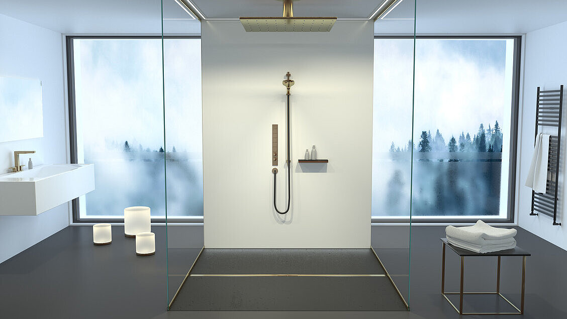 Écoulement linéaire pour une conception individuelle de la salle de bains avec le caniveau de douche Linearis Infinity